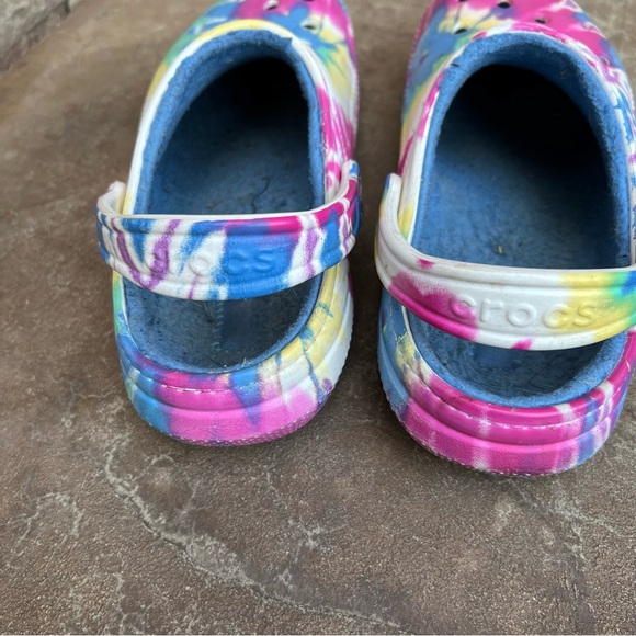 Crocs Classic Lined Tie Dye Clogs Sz 9 - Picture 7 of 10